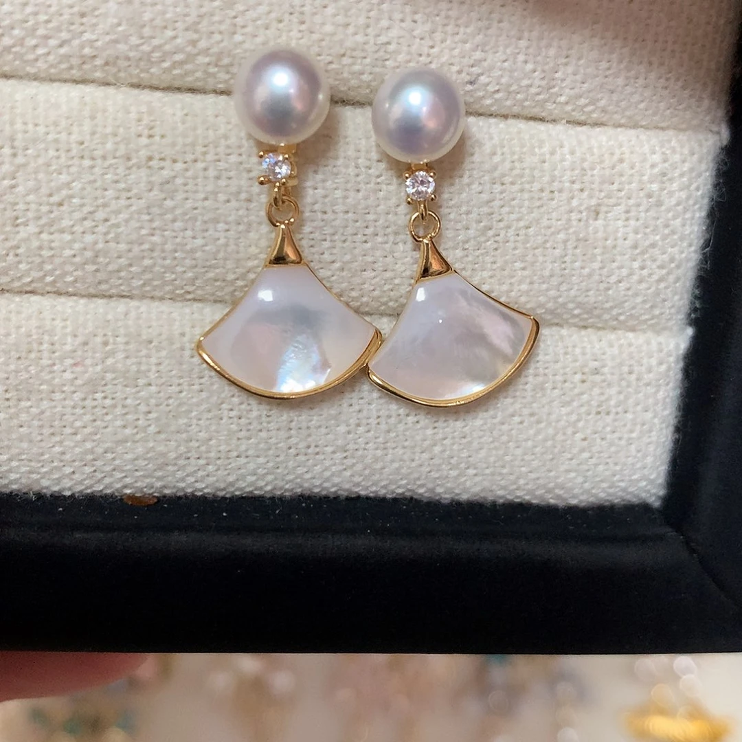 淡水珍珠耳饰合金