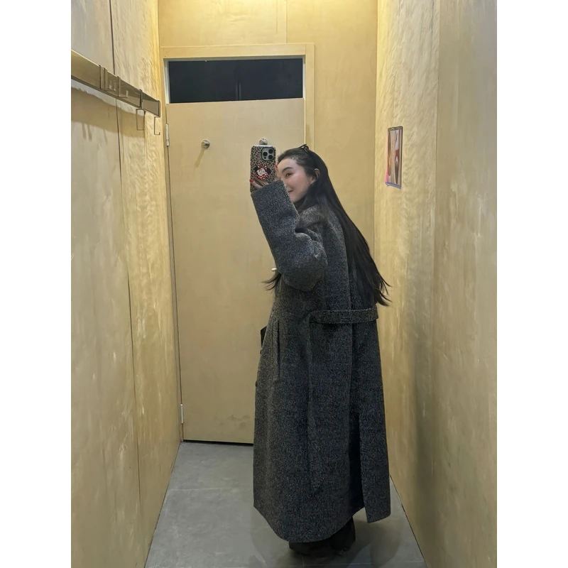 【清】NO退换【ONEXH专场款】IN choose u笑笑家冬翻领呢大衣89706