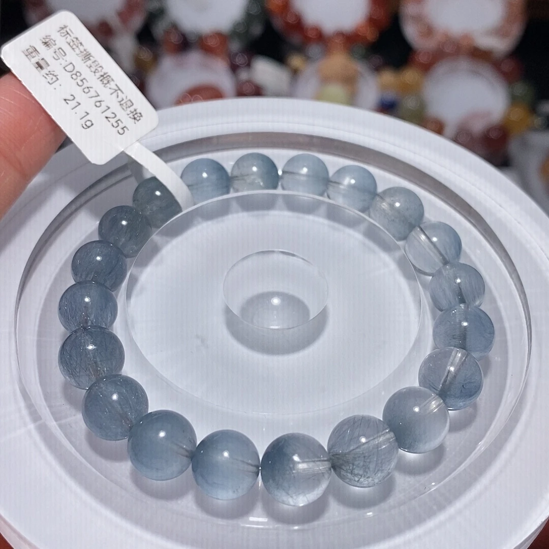 未镶嵌水晶手链F蓝兔毛9