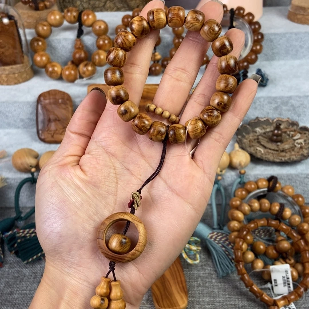 柏木（崖柏）手串/手链北太行高崖陈化瘤疤闪电火焰10/11老型