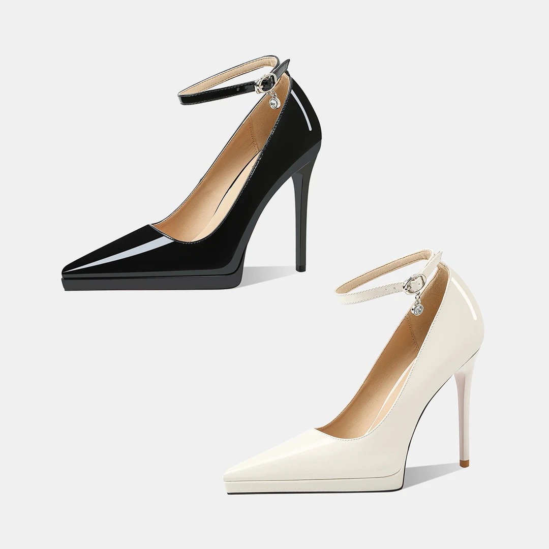 法式细跟高跟鞋春季尖头气质优雅黑色百搭浅口单鞋御姐性感防水台