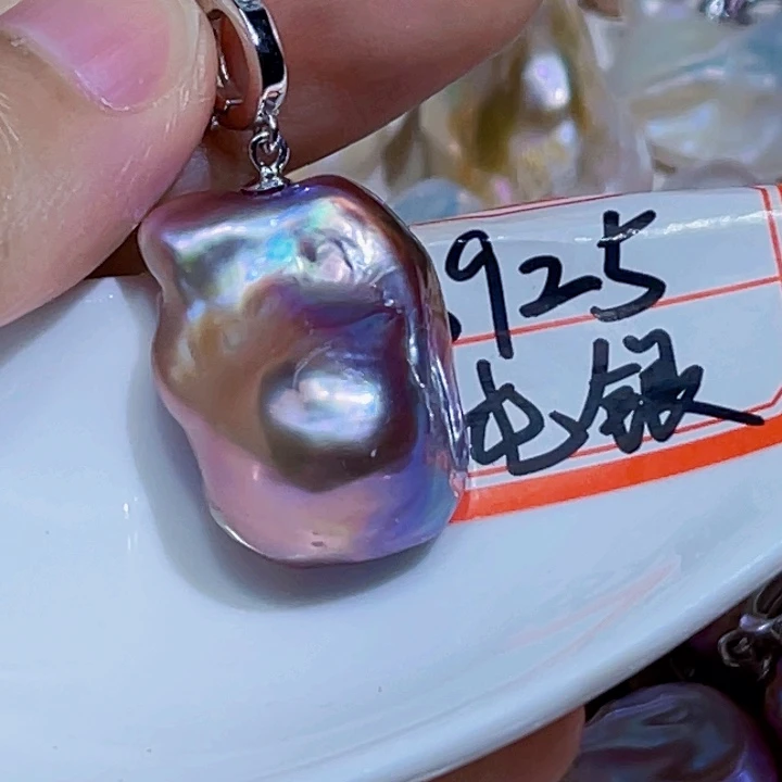 淡水珍珠银S925镶嵌颈饰