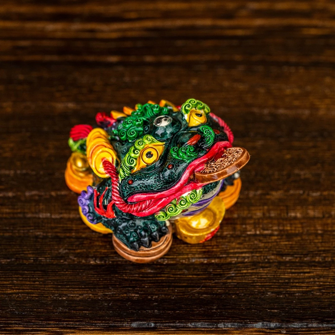 【城丽】五彩金蟾进财摆件家居装饰工艺品手工摆件FL-1492