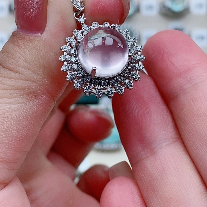 银S925镶嵌颈饰水晶吊坠