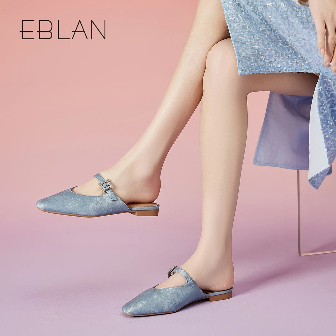 2025年春夏新爆款平底外穿时尚轻奢穆勒鞋百搭一字带包头女半拖鞋