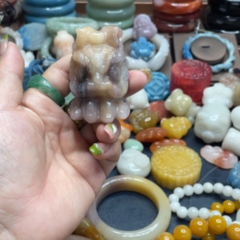 合金石英质玉（黄龙玉）手链