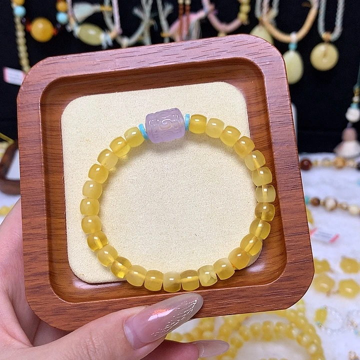 未镶嵌蜜蜡手链蜜蜡手串直切