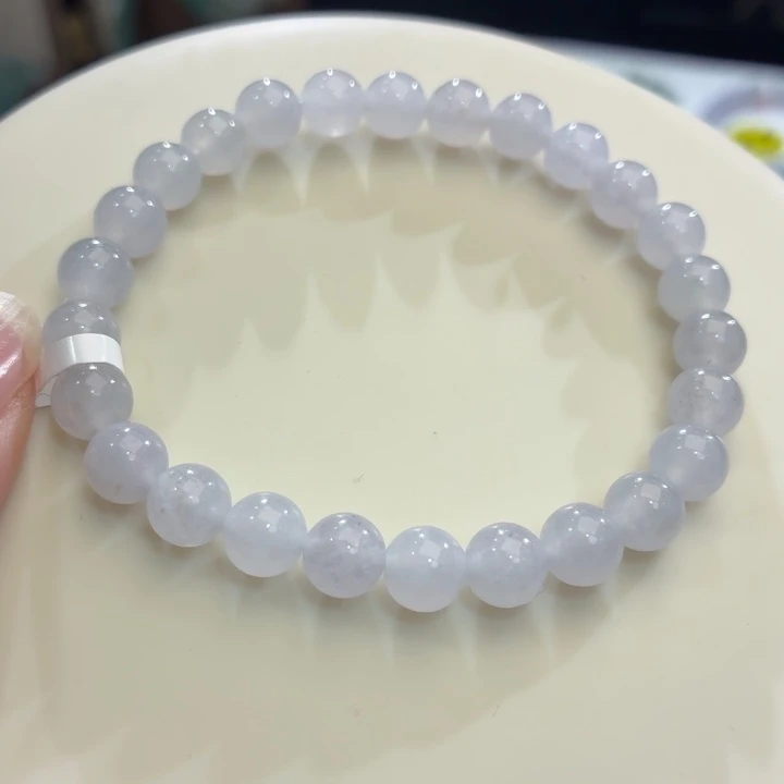翡翠未镶嵌手链冰胶浅紫卡7