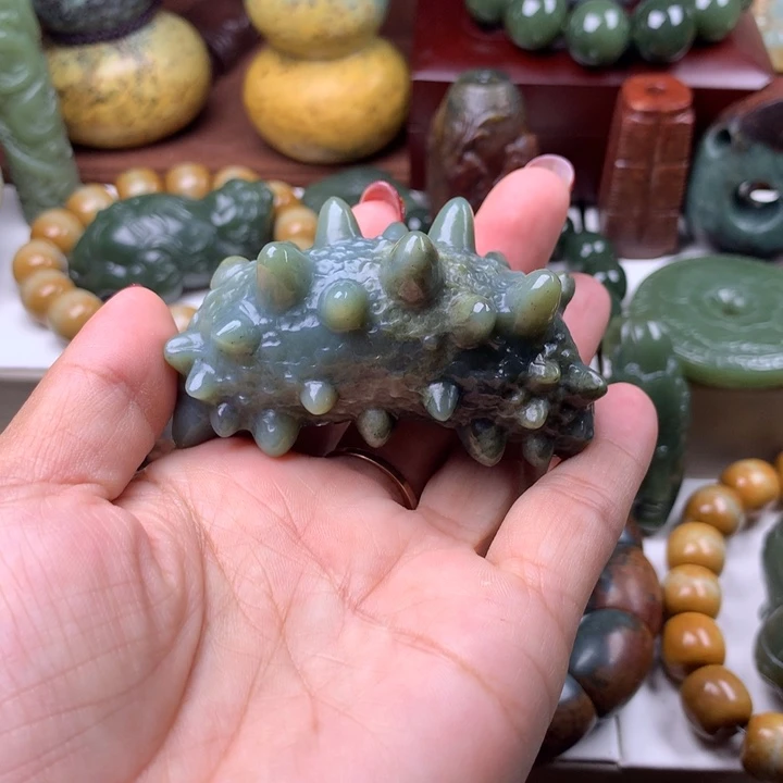 岫岩老玉（透闪石质玉）把件未镶嵌六**师