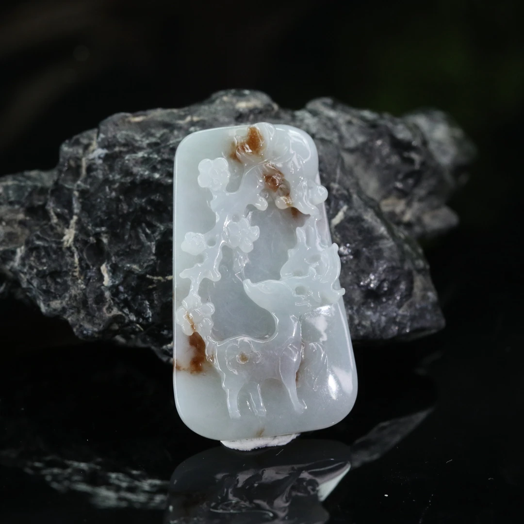 lot1天然缅甸翡翠A货一鹿有你/600240保利厦门拍卖