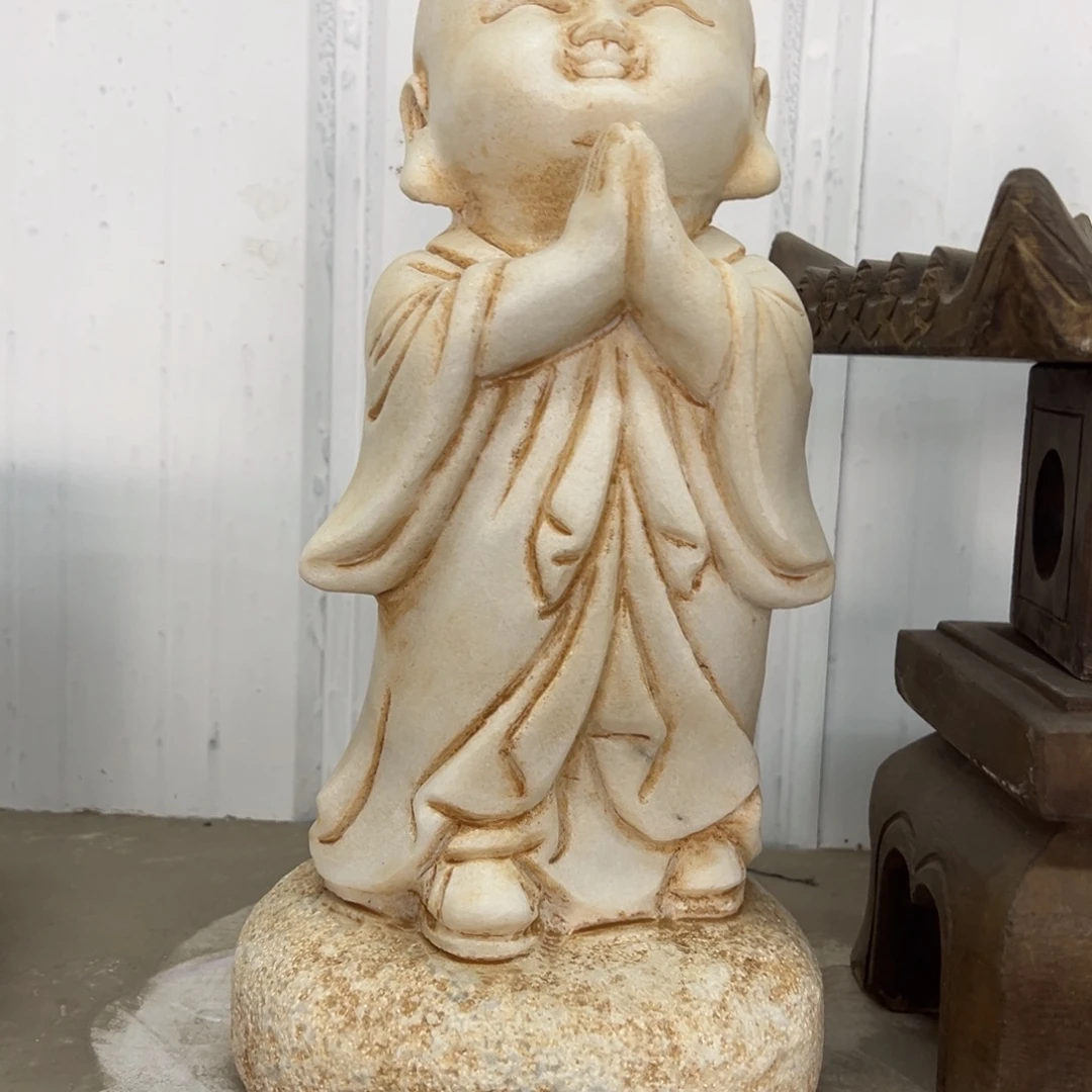 用***5砖雕汉白玉，和尚俩，不包邮。。