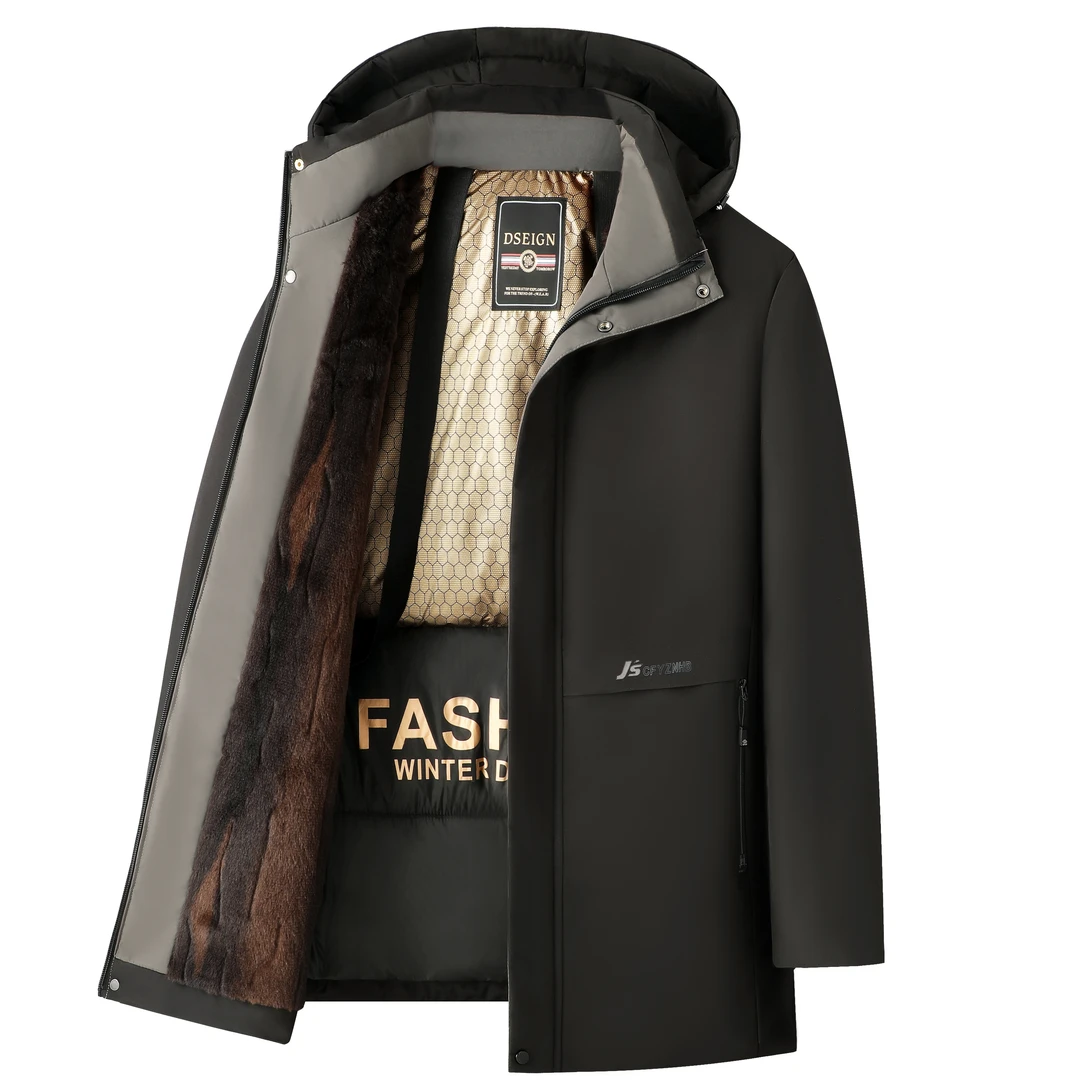 【粉丝福利】冬季派克服连帽男士加绒外套-1813