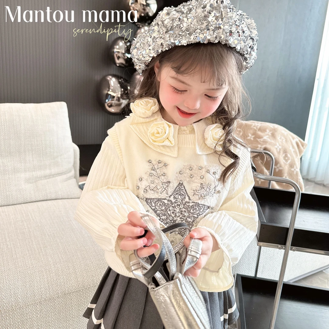 2【Mt studio】【现货】重工巴洛克马甲春秋女童法式质感大气精致百搭