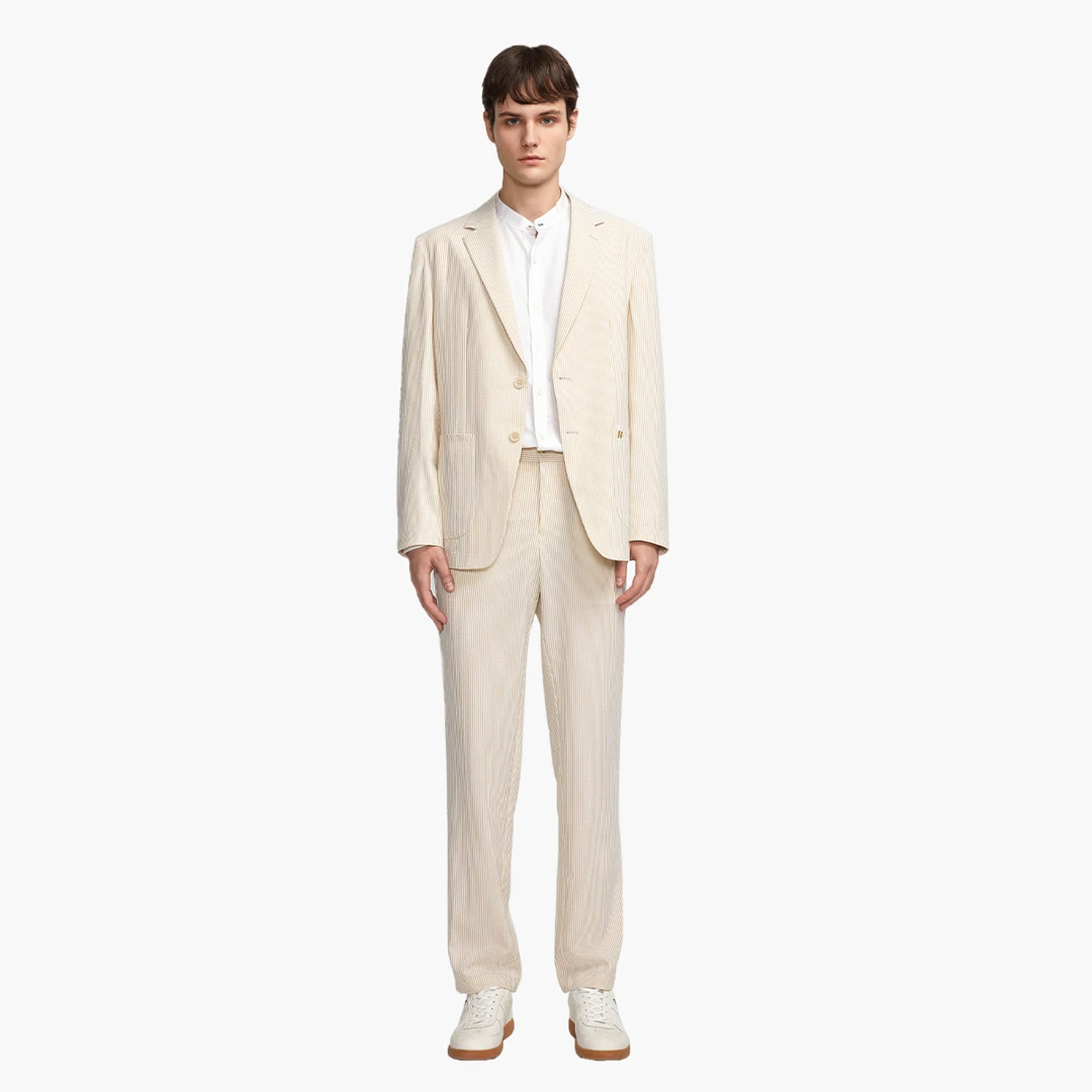 法国HECHTER男士套装西服外套休闲西装西裤高级感春夏套西TX12101