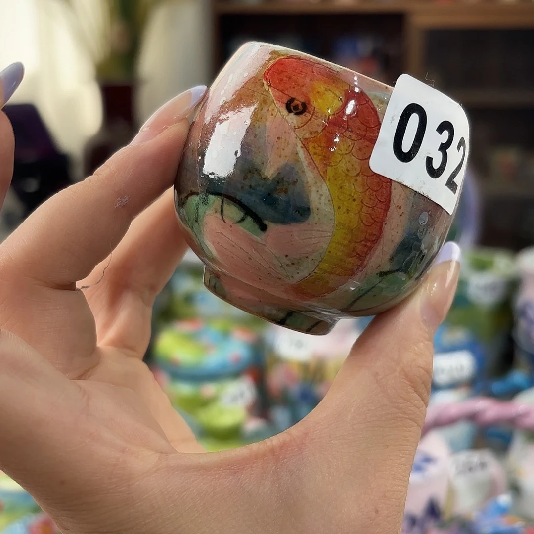 瓷片景德镇手绘高温釉下彩陶瓷茶具