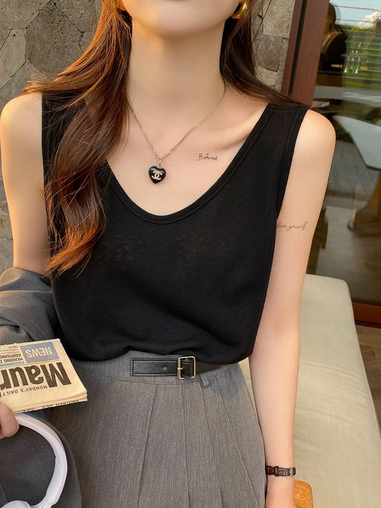 宽松无袖吊带背心女内搭百搭休闲上衣夏季打底衫