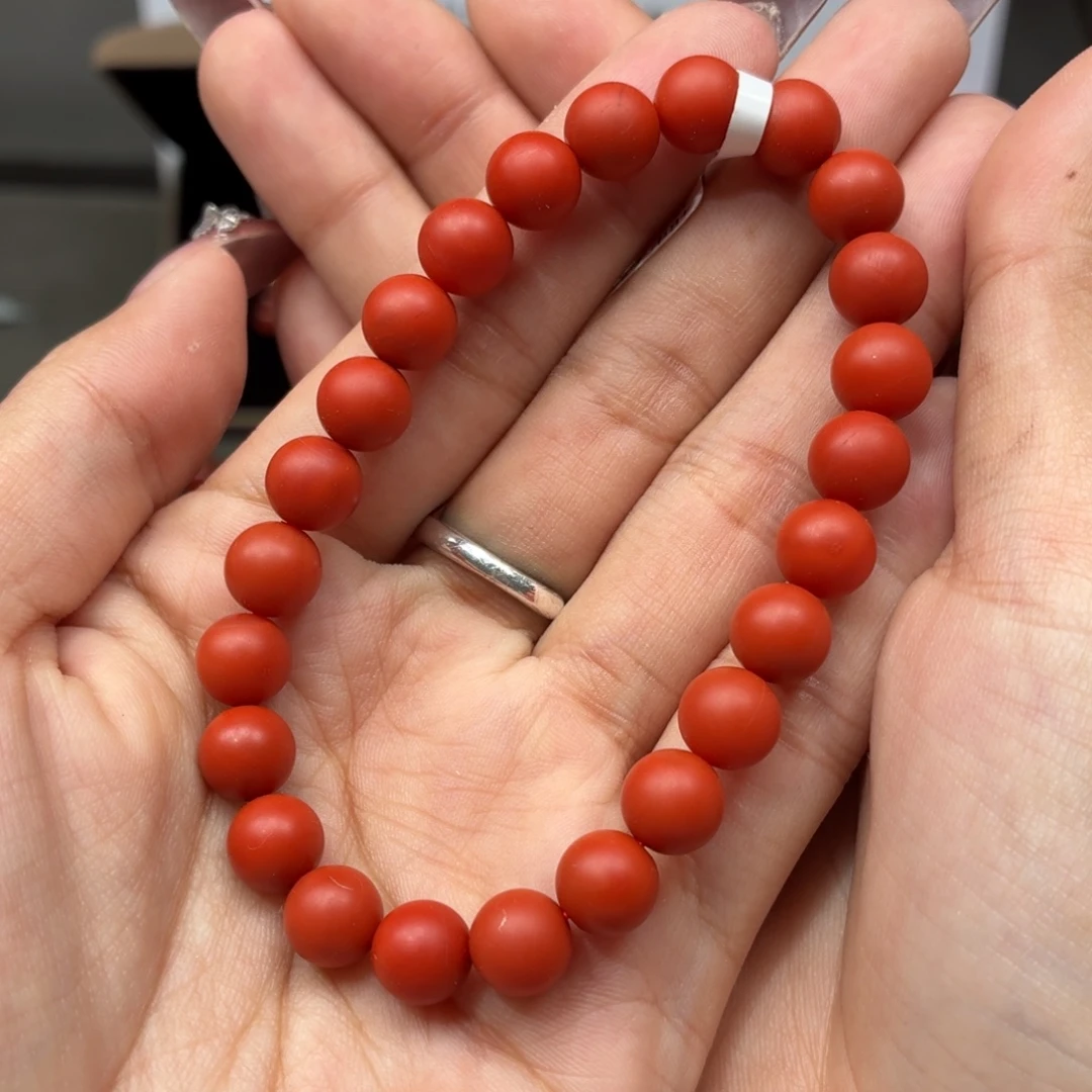 南红玛瑙未镶嵌手串原矿保山南红大水沟柿子锦柔光手串卡8+