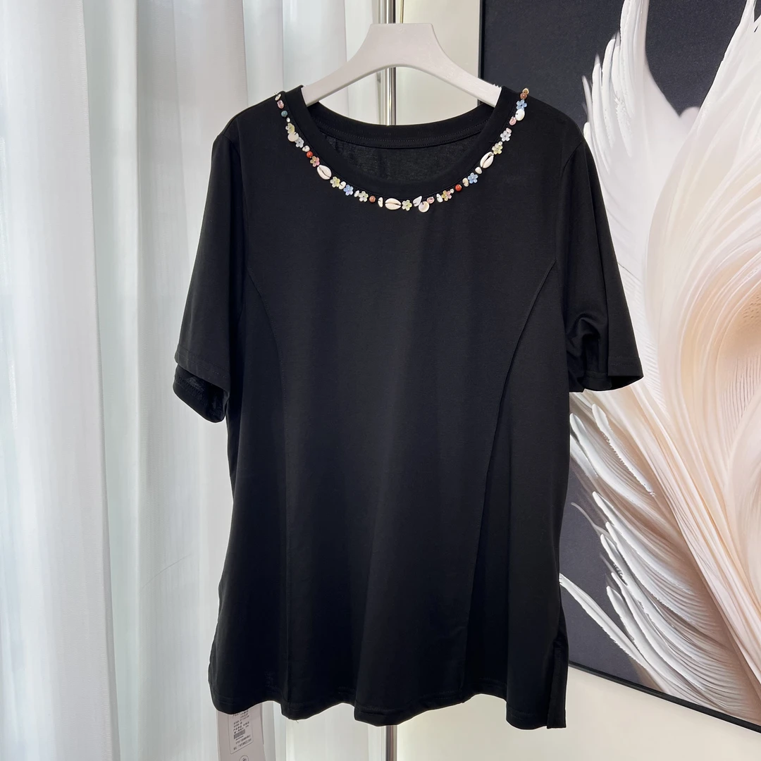 【流依涵】T夏季设计师款重工钉珠T恤N0退NO换-68550