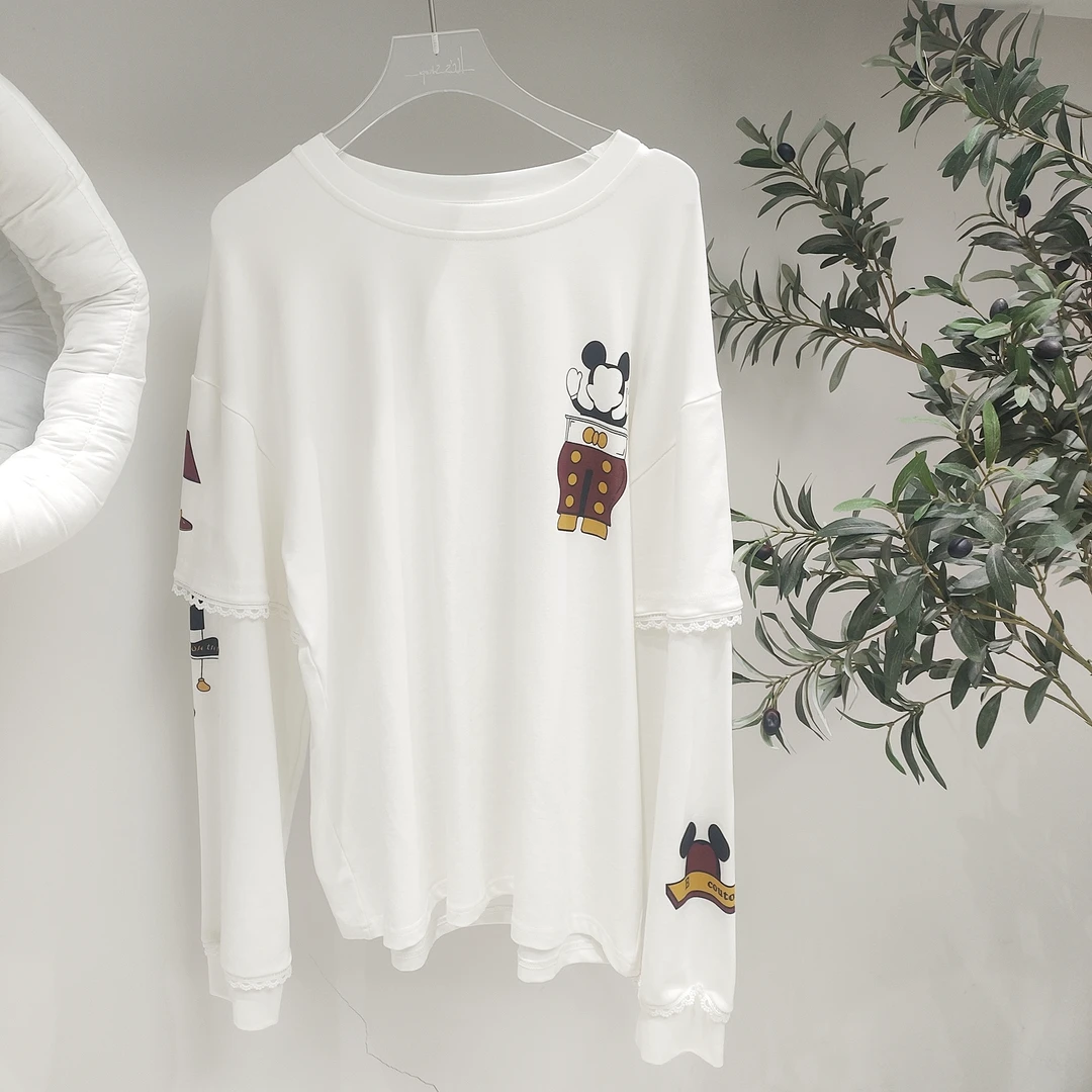 Li Li and I「米奇奇卫衣」25春季新款减龄松弛博主宽松小众卡通T恤