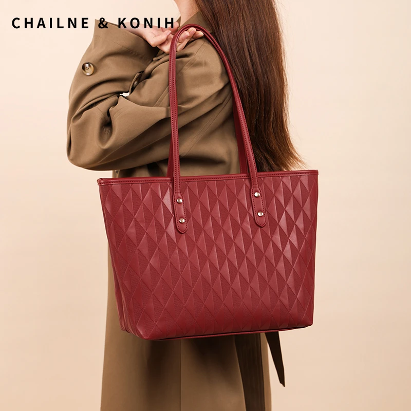 红色包包女大容量托特包2024新款高级感通勤单肩包结婚包日常可用