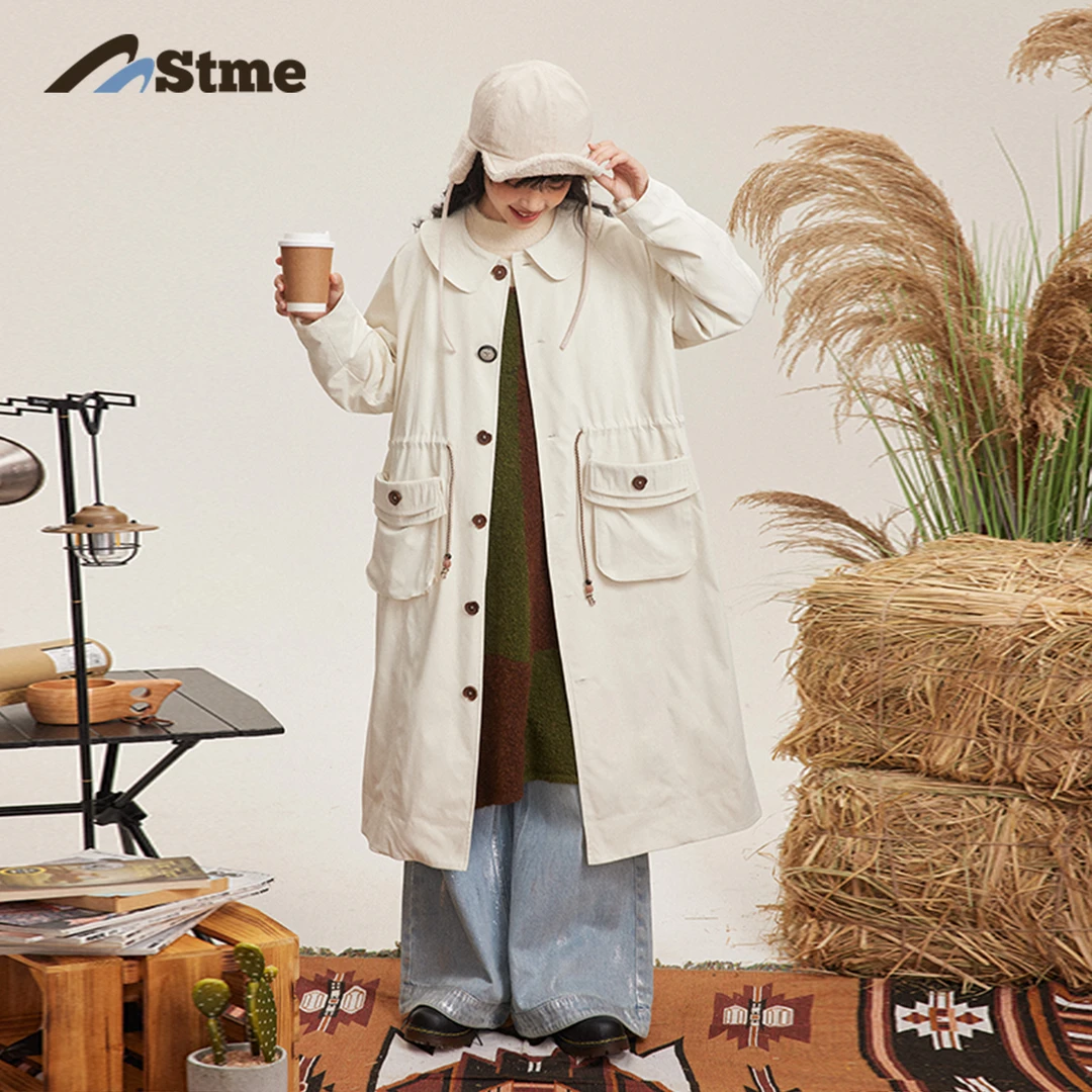 早乙女惠子saotome 日系挺阔慵懒感工装风防泼水明线抽绳风衣3162