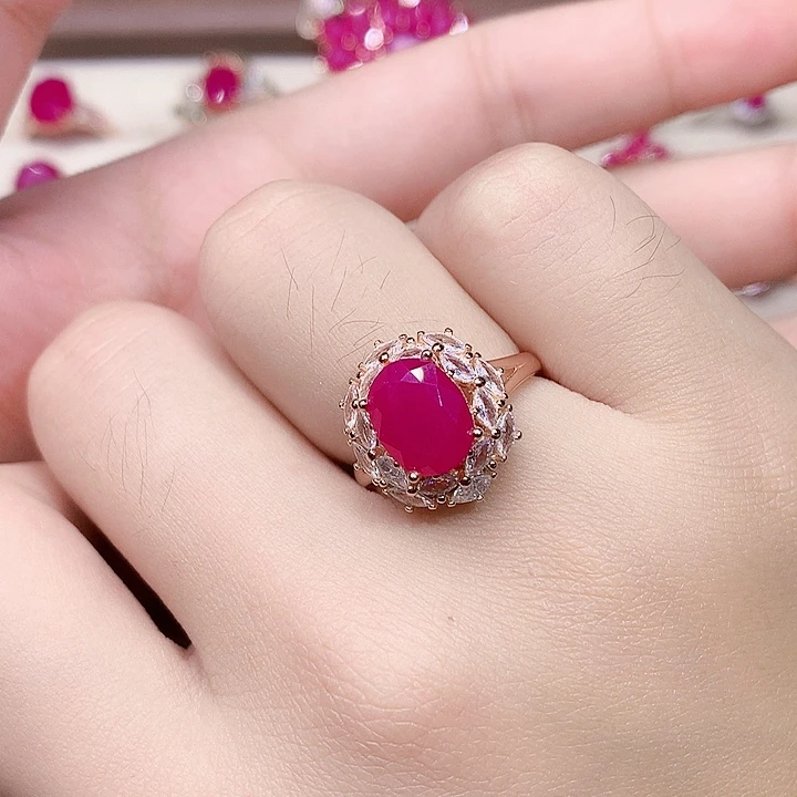 银S925镶嵌红宝石戒指