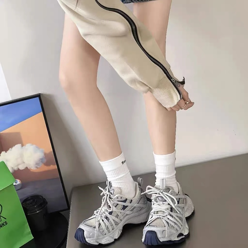 厚底时尚新款老爹鞋女鞋新款运动休闲鞋增高系带真皮5502