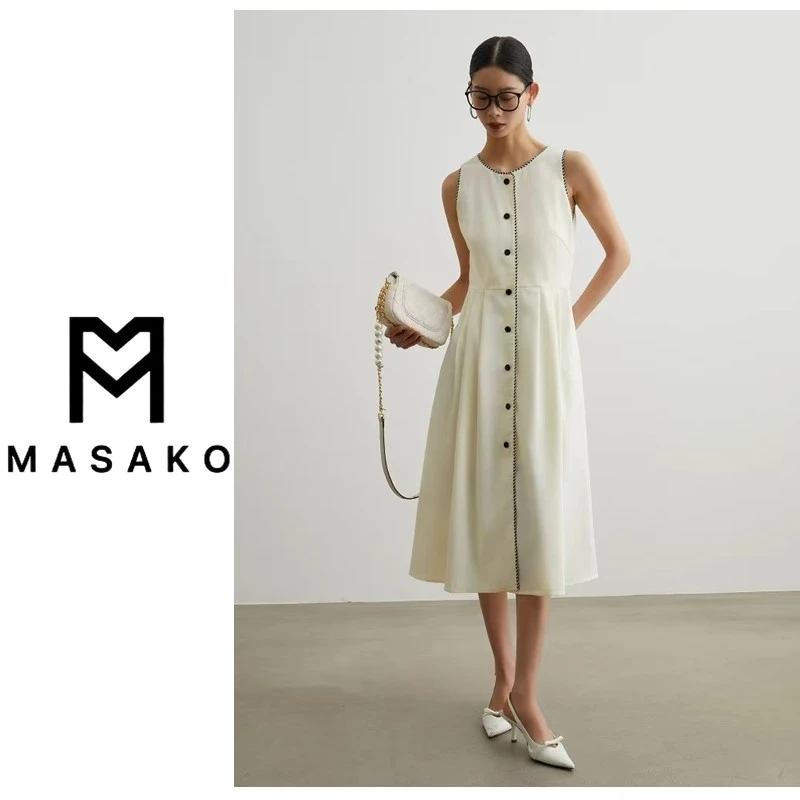 【实体店】法式轻熟风无袖连衣裙女夏季2025新款气质显瘦长裙Q5978