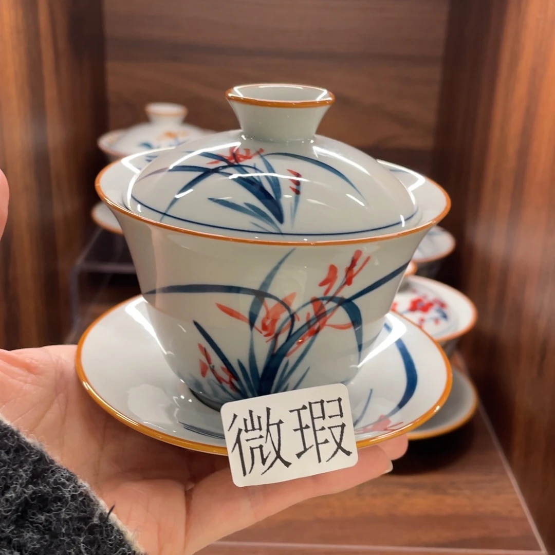 微瑕釉下彩纯手绘