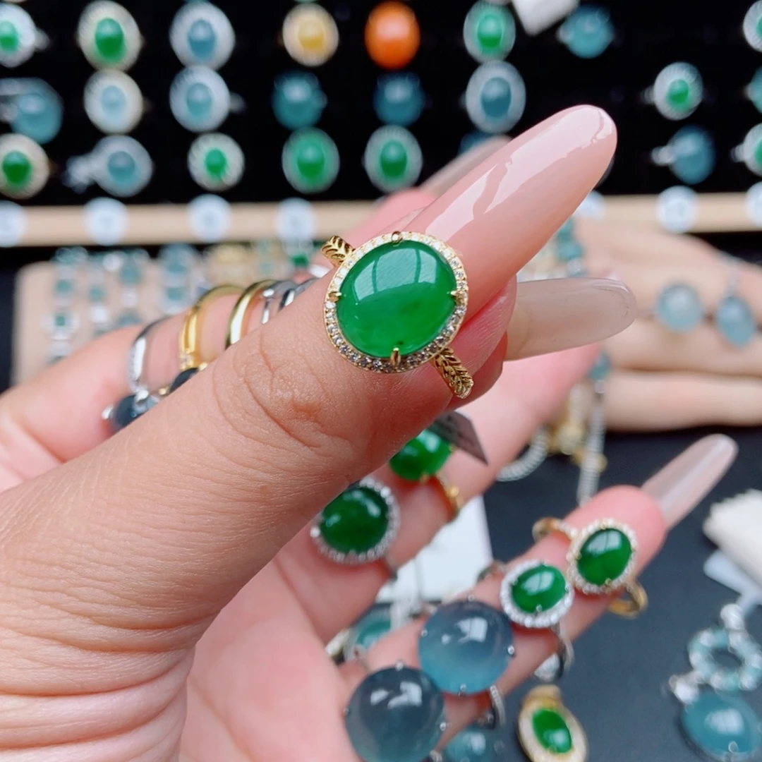 银S925镶嵌戒指翡翠