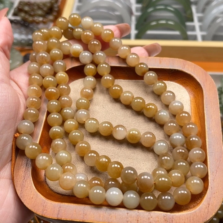 和田玉珠串8mm未镶嵌