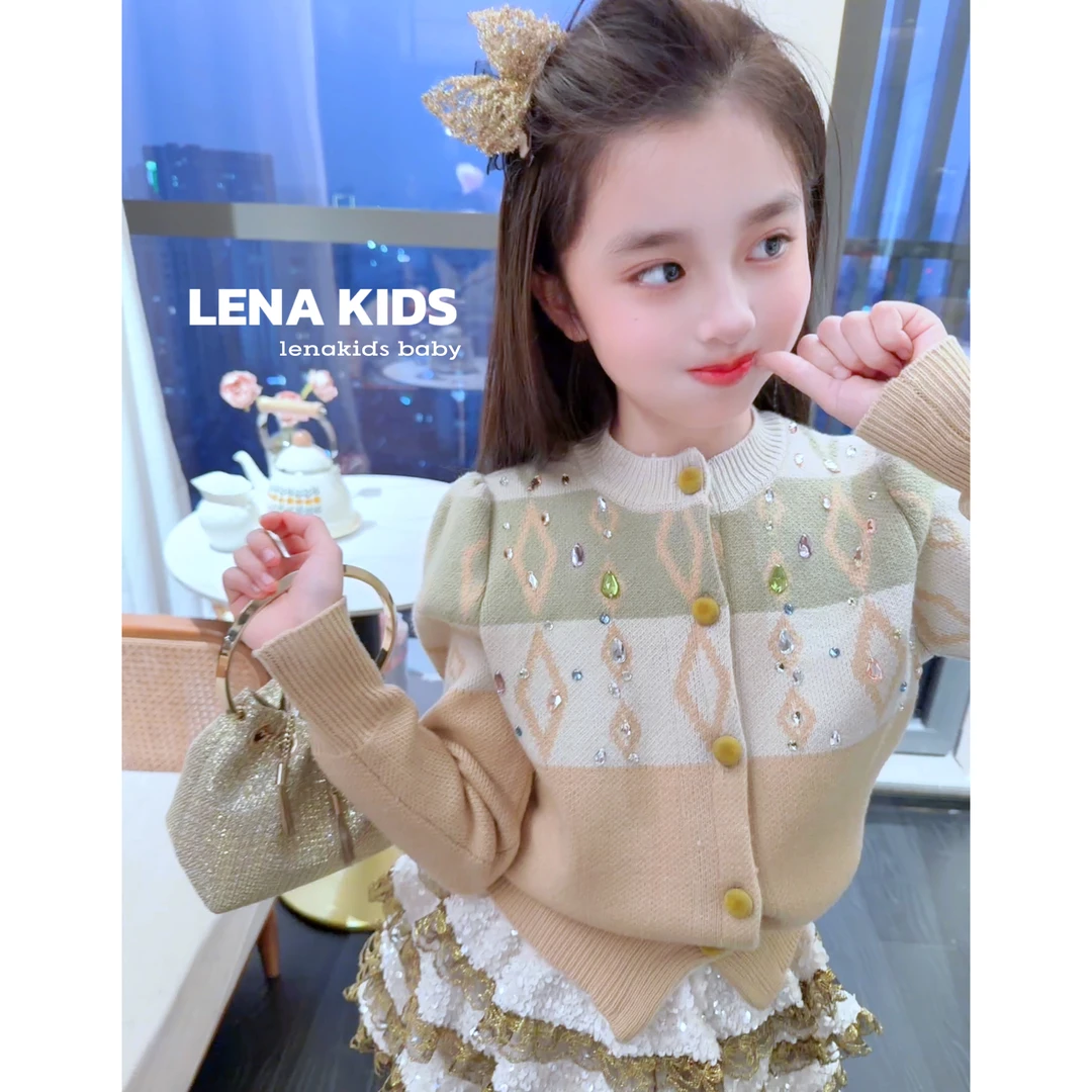 Lenakids【P】【高级感闪闪拼色毛衣！高克重仿安哥拉绒】高品25121703