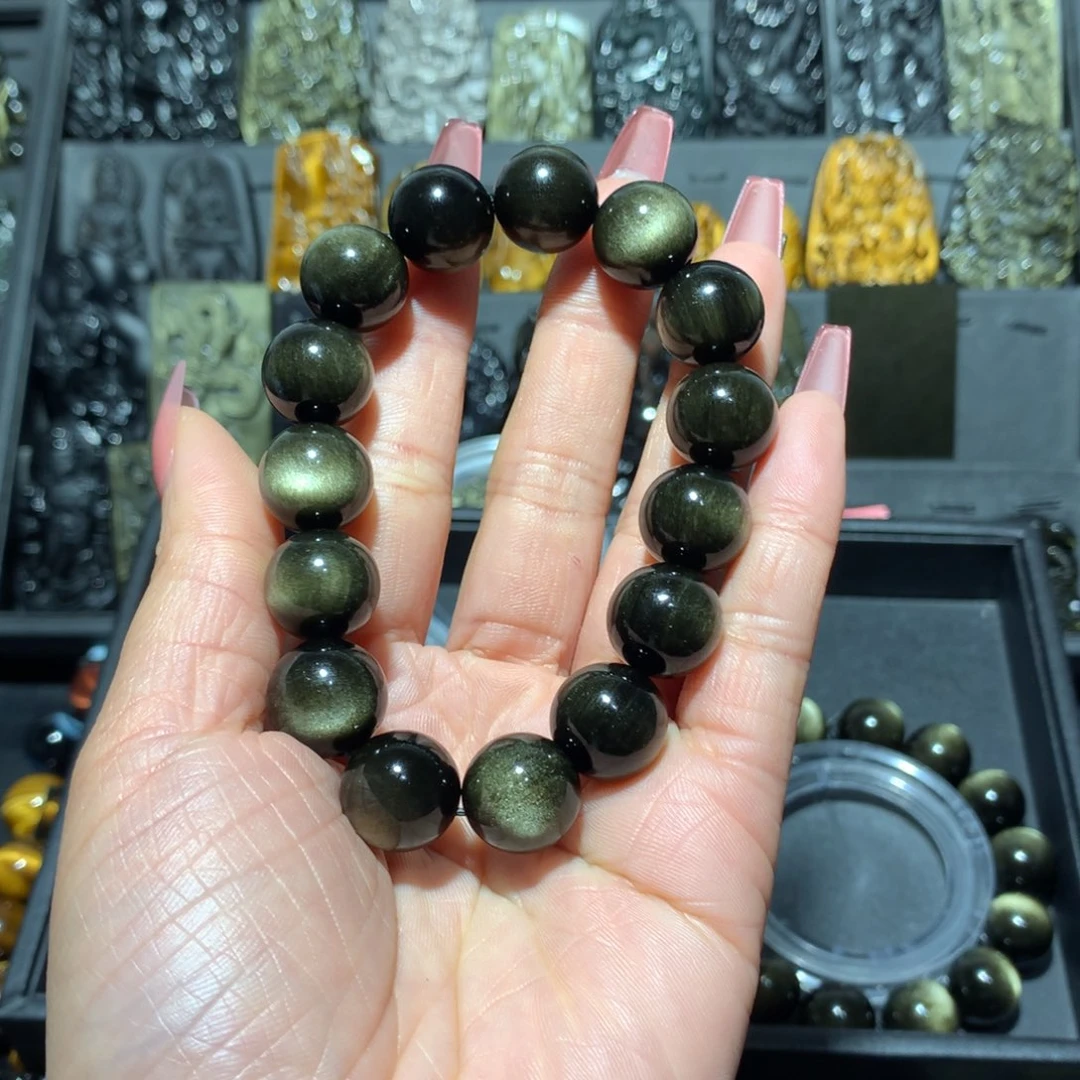 黑曜岩手链未镶嵌虎*