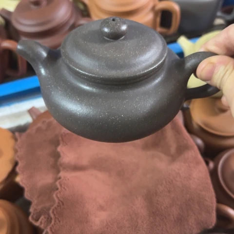 宠***销茶壶紫砂梨皮天青250cc