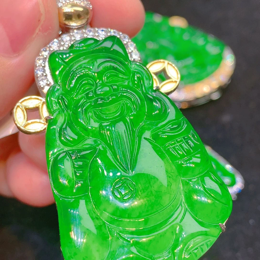 吊坠(不含链)银S925镶嵌翡翠翡翠