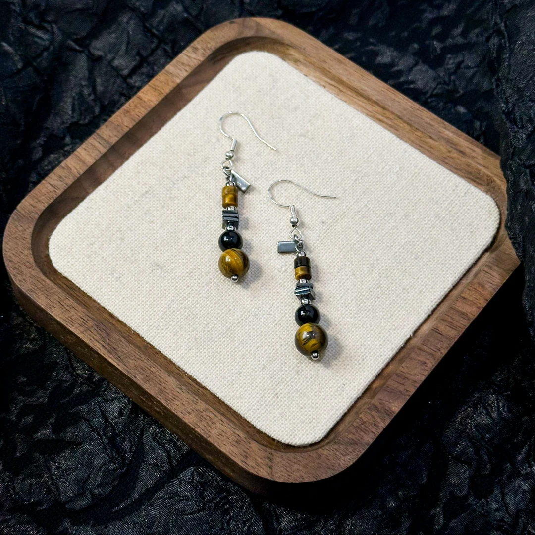 925银耳饰  925银针耳坠 之秋【量子星辰】原创耳坠手工复古小众