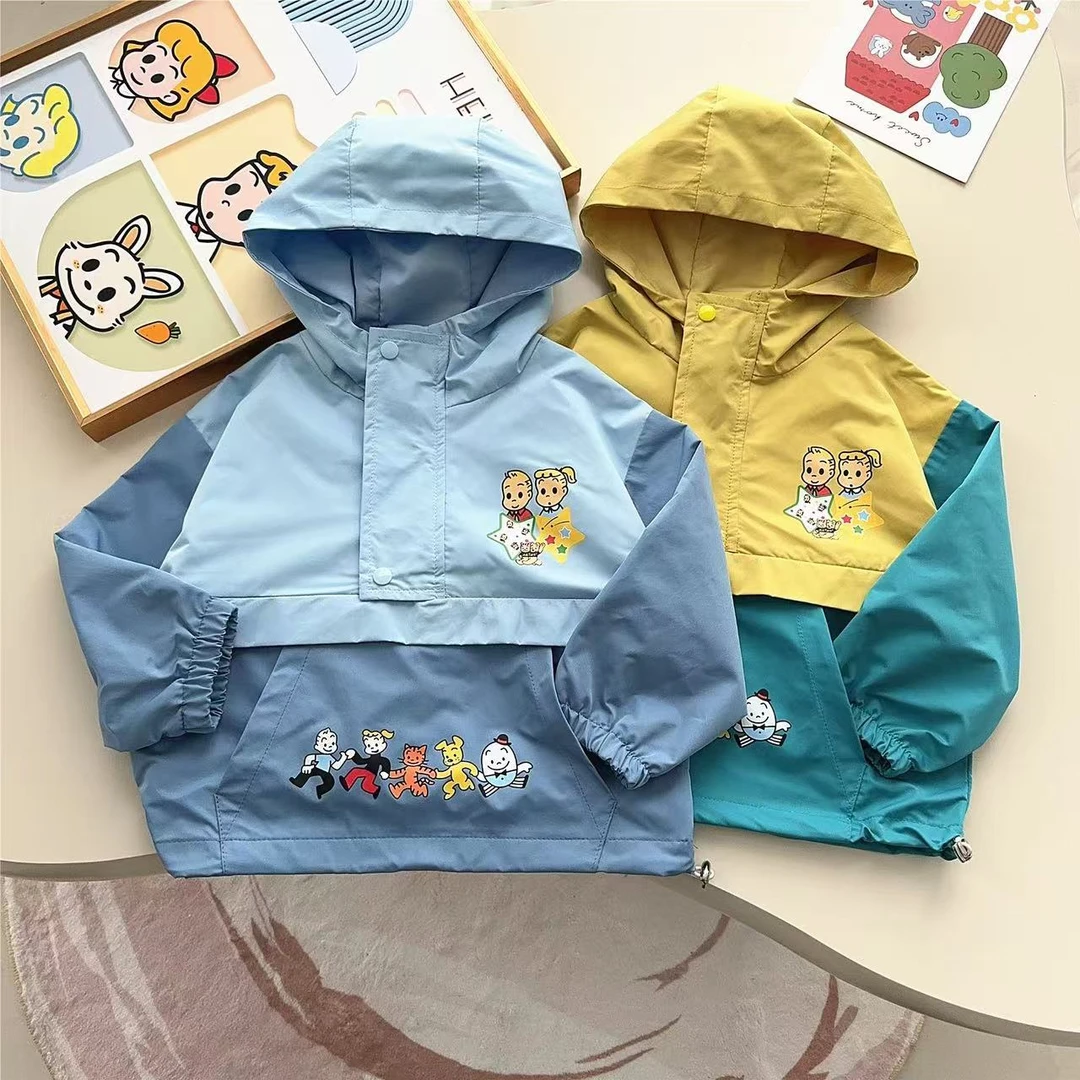 【天花板】原田拼色风衣连帽上衣