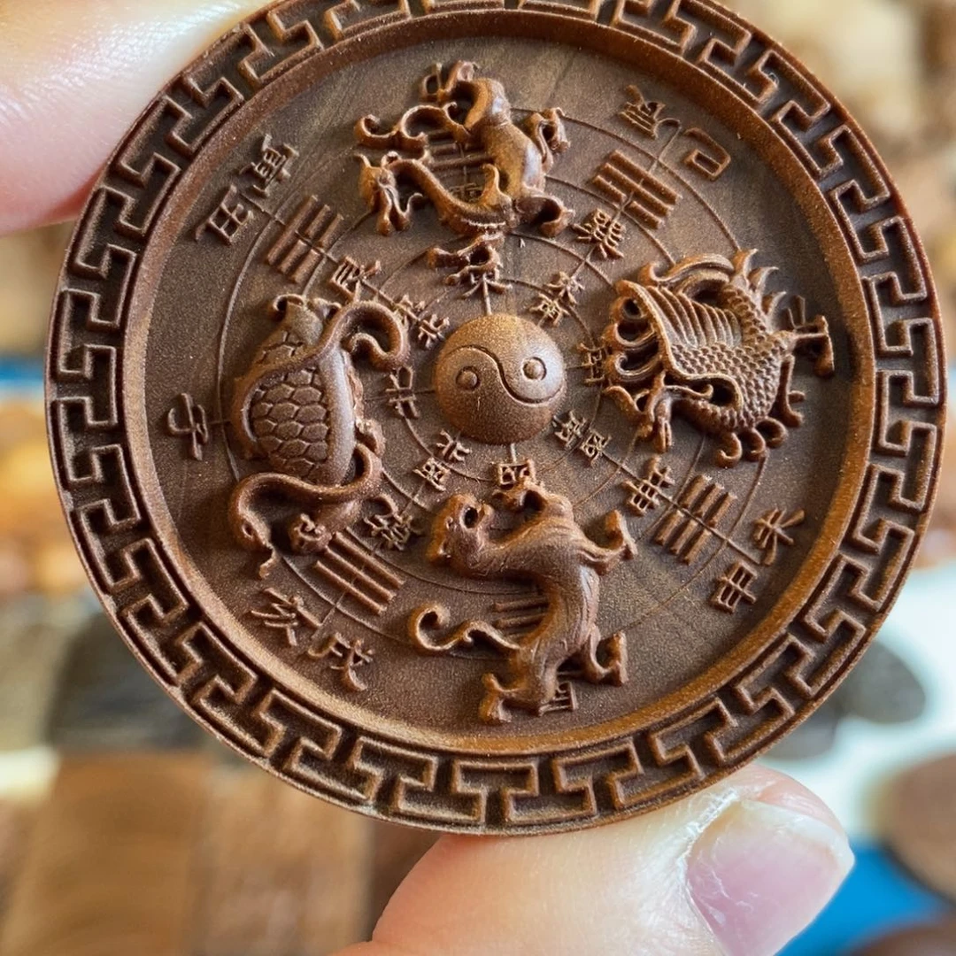 无事牌檀香木老山檀香横纹黑肉四大神兽