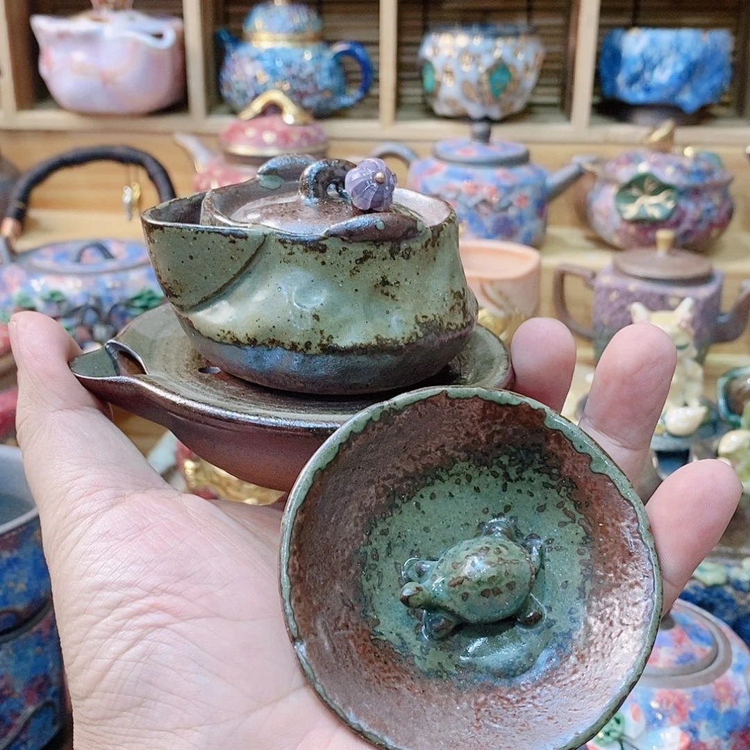 粗陶志野柴烧茶器