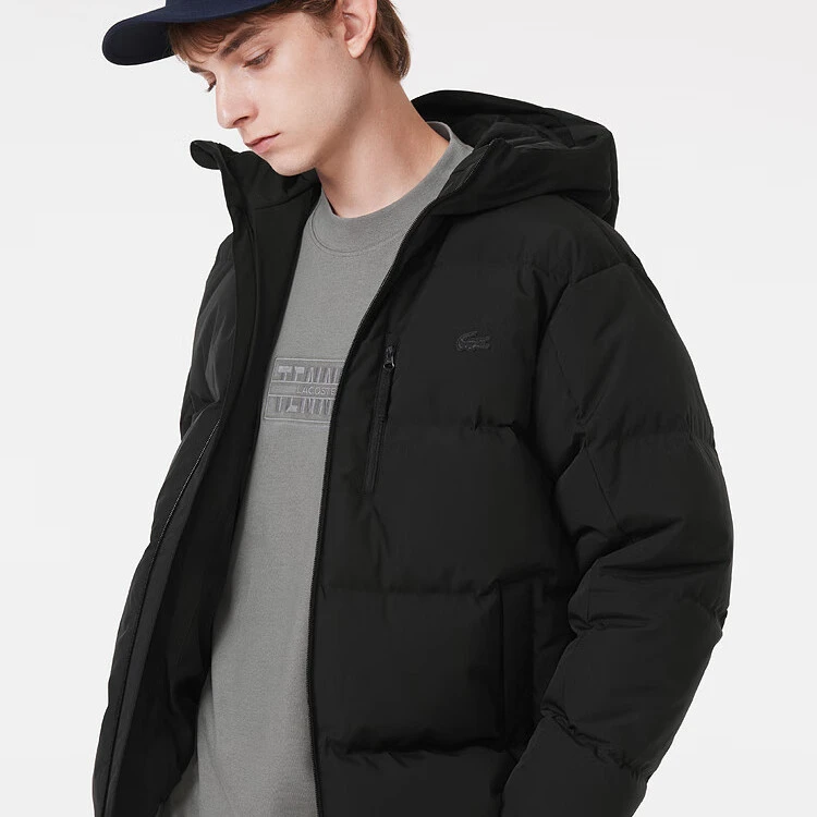 LACOSTE法国鳄鱼男装23秋冬时尚经典纯色鹅绒羽绒外套|BH8530