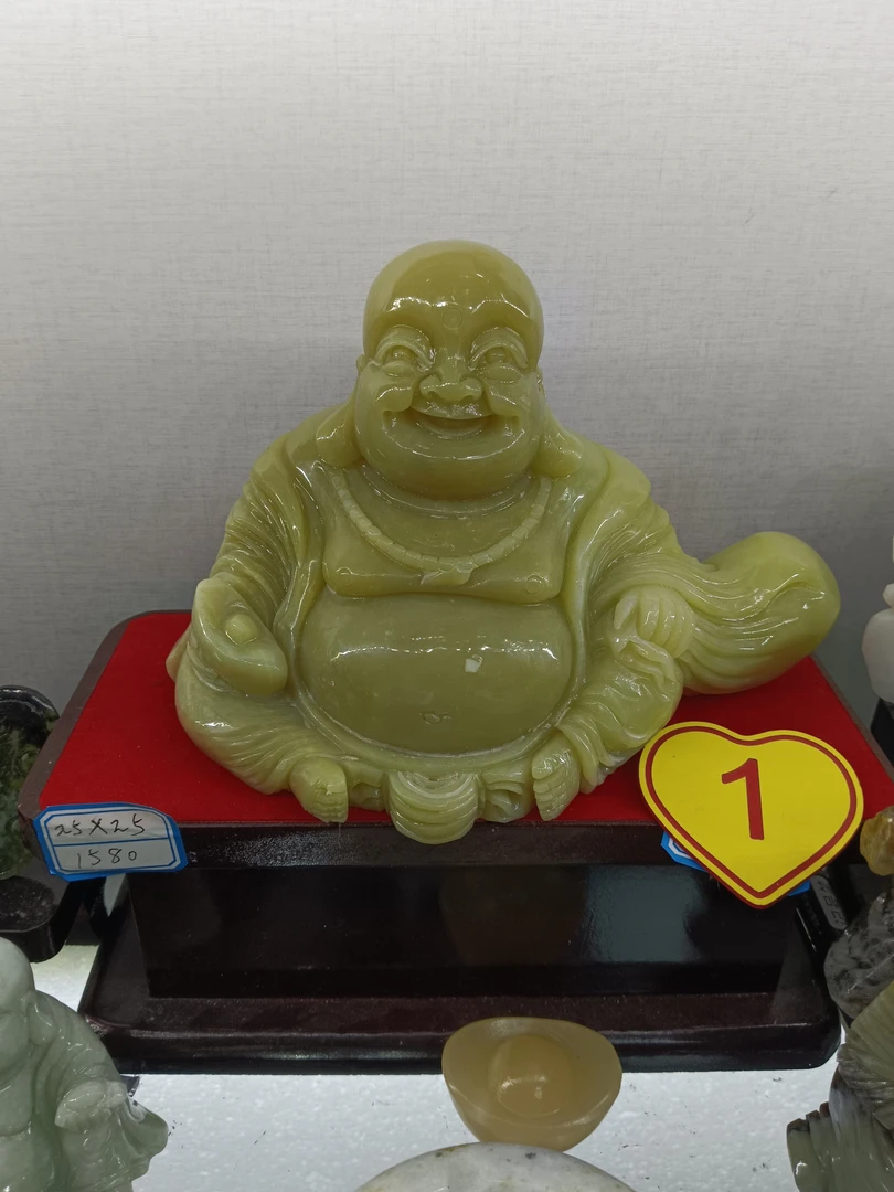 家居摆件弥勒佛玉石雕刻创意手工雕刻制作摆件