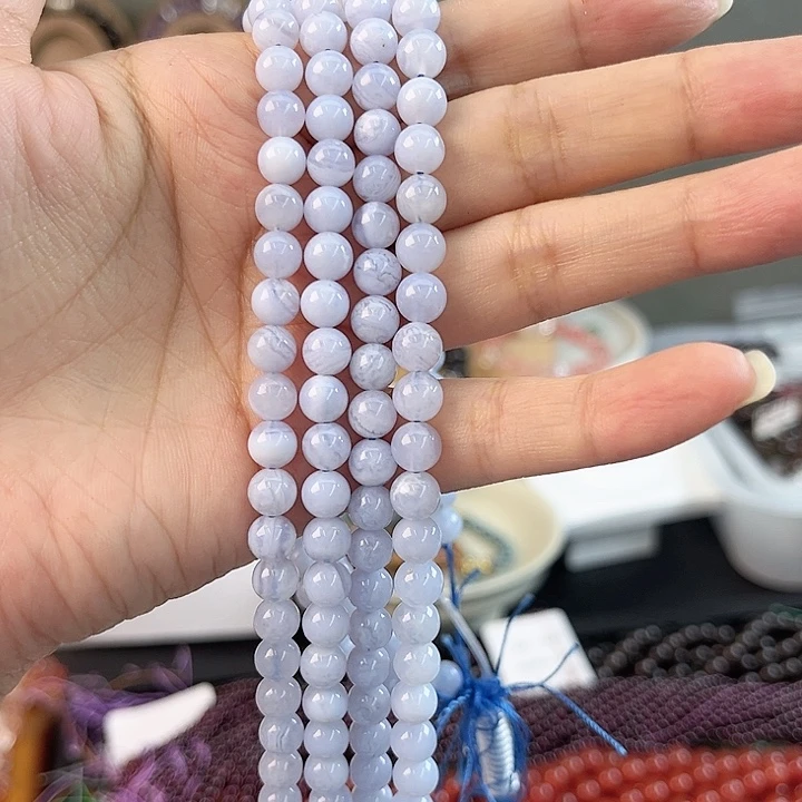 玛瑙/玉髓手链合金714蓝纹玛瑙