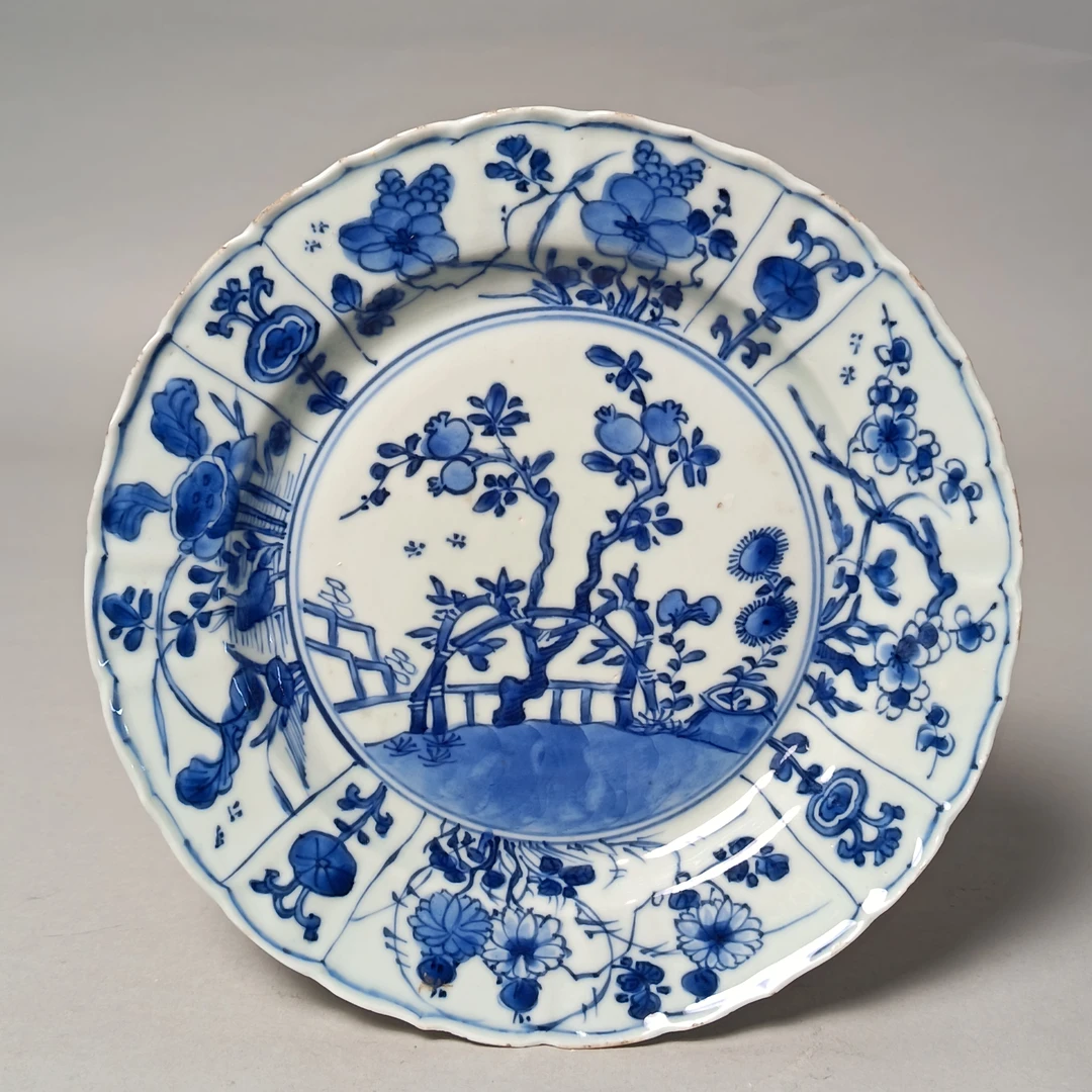 【010022700】清康熙 青花花卉盘