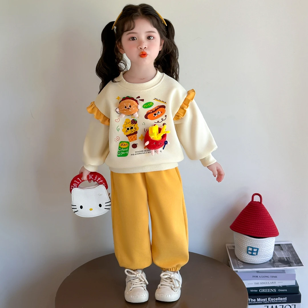 女童春装套装2025新款洋气儿童春秋季韩系宝宝卫衣两件套网红款潮