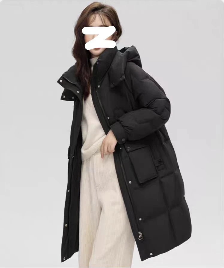 时尚百搭泡芙羽绒服女中长款设计感加厚高端冬季外套9027