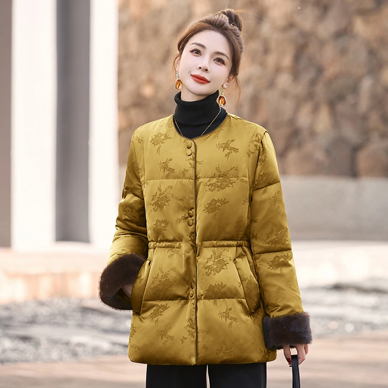 新中式轻国风羽绒服女2024冬季新款高端洋气时尚羽绒衣外套YE6332