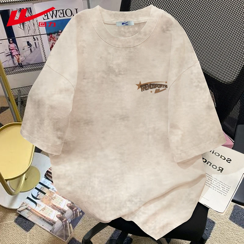 回力纯棉新款短袖T恤简约休闲潮流时尚男女宽松运动情侣夏季夏装
