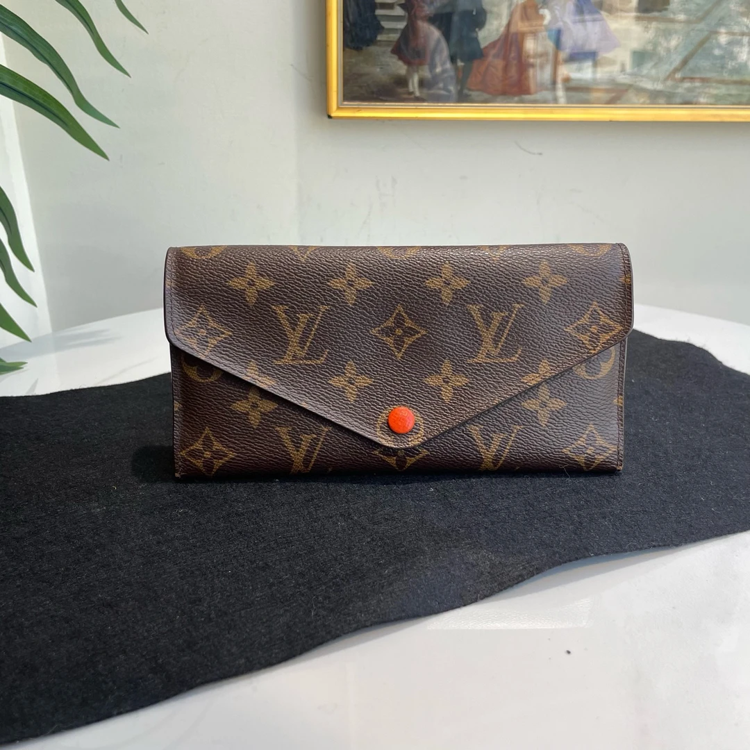 95新 LouisVuitton/路易威登 御古屋/37631/橘色豆豆钱包 14年