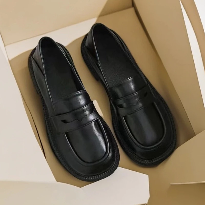 大码女鞋女士小皮鞋女秋季2025新款单鞋春秋百搭软底防滑英伦风