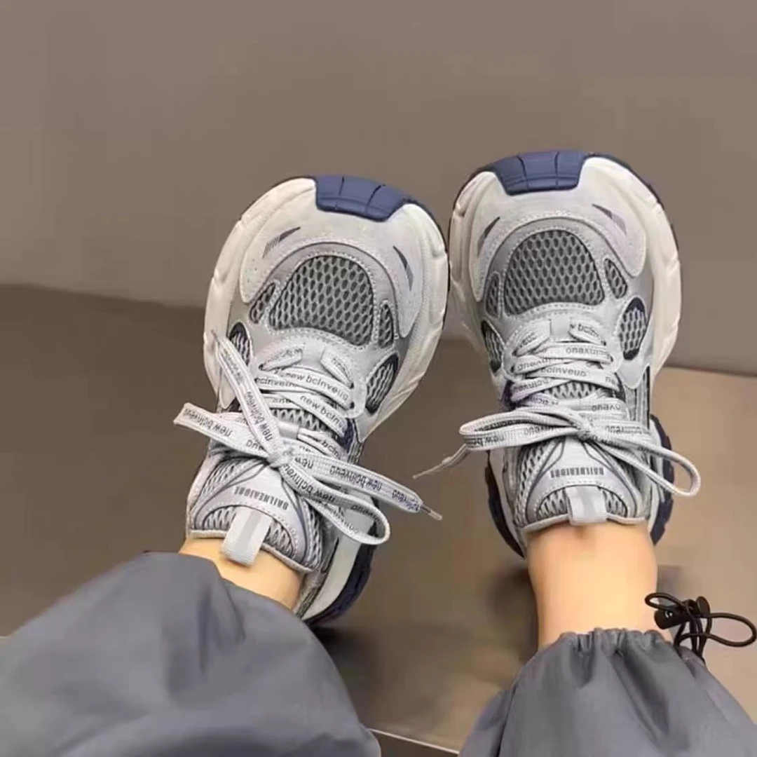 露思同款小怪兽新老爹鞋秋季新款松糕底时尚系带款洋气休闲鞋7777